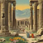 Vintage Postcard of Persepolis